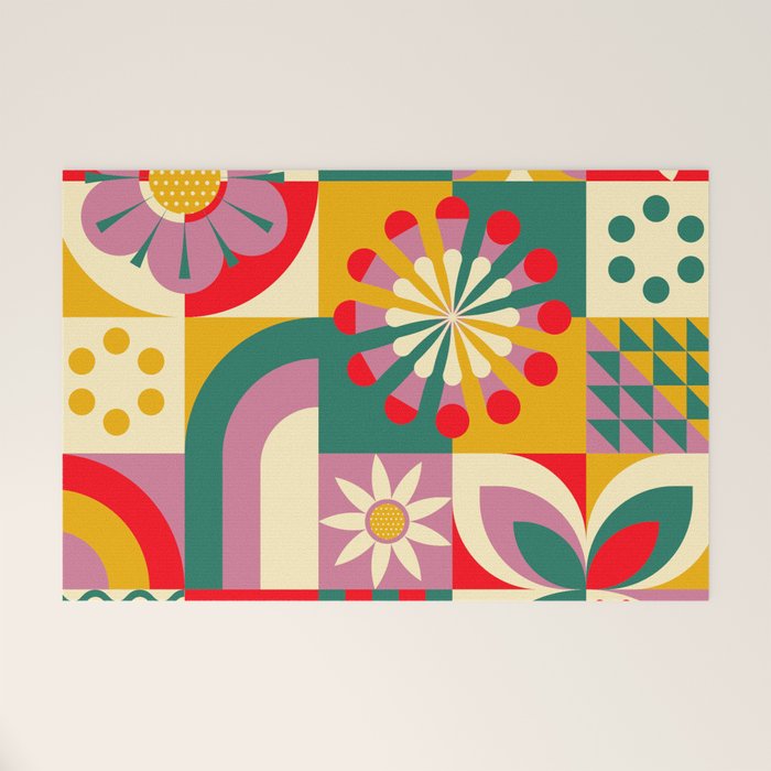 Red Flower  Welcome Mat Gallery Image 1