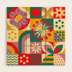 Red Flower  Wood Wall Art Gallery Image 1