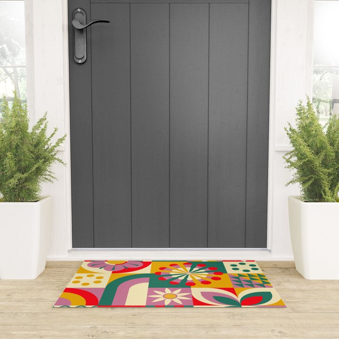 Red Flower  Welcome Mat Gallery Image 3