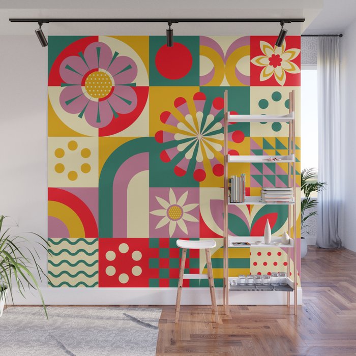 Red Flower  Wall Mural Gallery Image 1