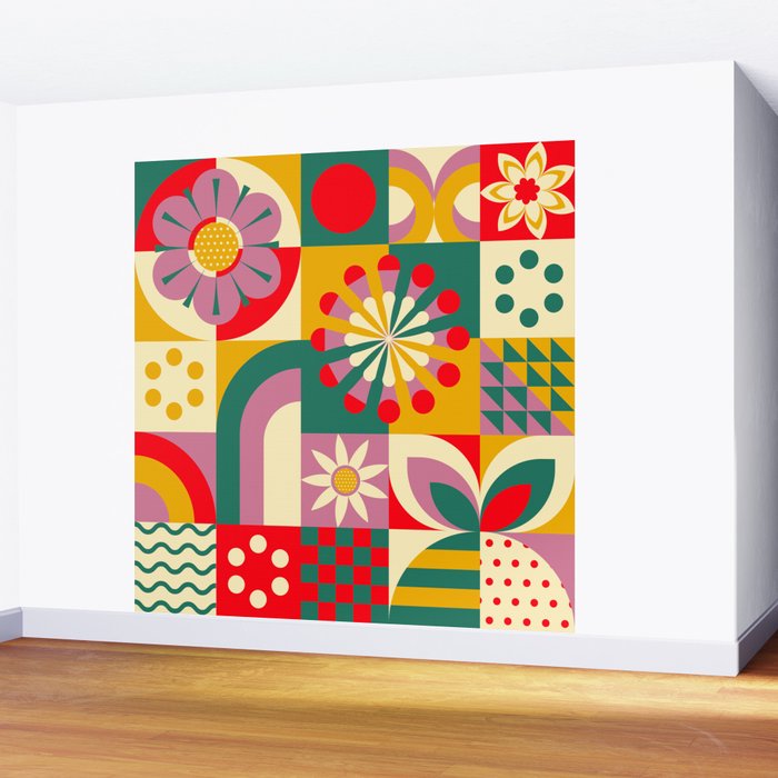 Red Flower  Wall Mural Gallery Image 2