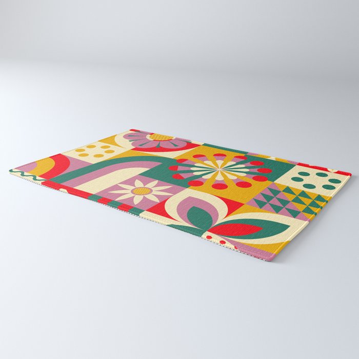 Red Flower  Rug Gallery Image 3