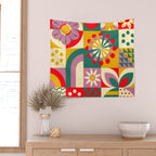 Red Flower  Wall Tapestry Gallery Image 2