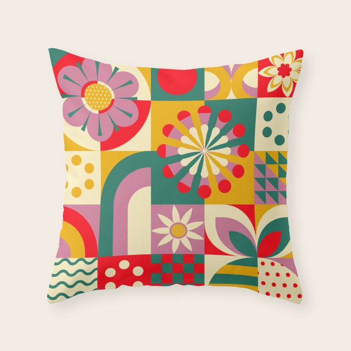 Red Flower  Throw Pillow Gallery Image 6