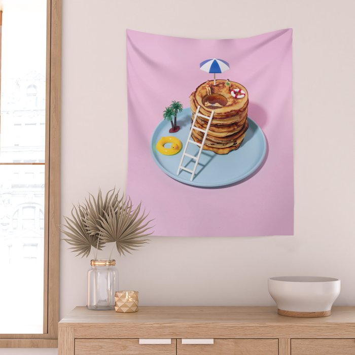 Pancakes pool Wall Tapestry Gallery Image 2