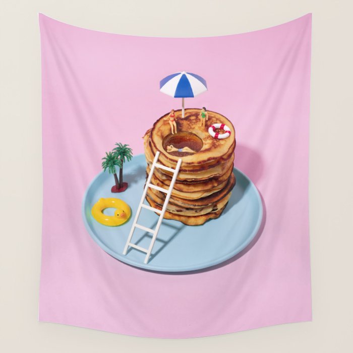 Pancakes pool Wall Tapestry Gallery Image 4