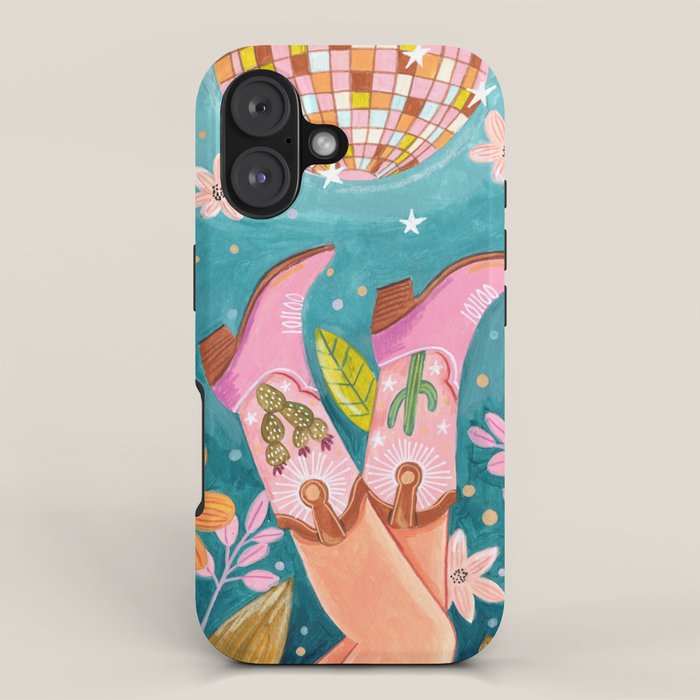 Cowboy boots and disco ball iPhone Case Gallery Image 1