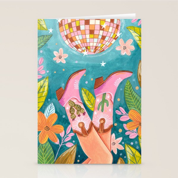 Cowboy boots and disco ball Stationery Card Gallery Image 2