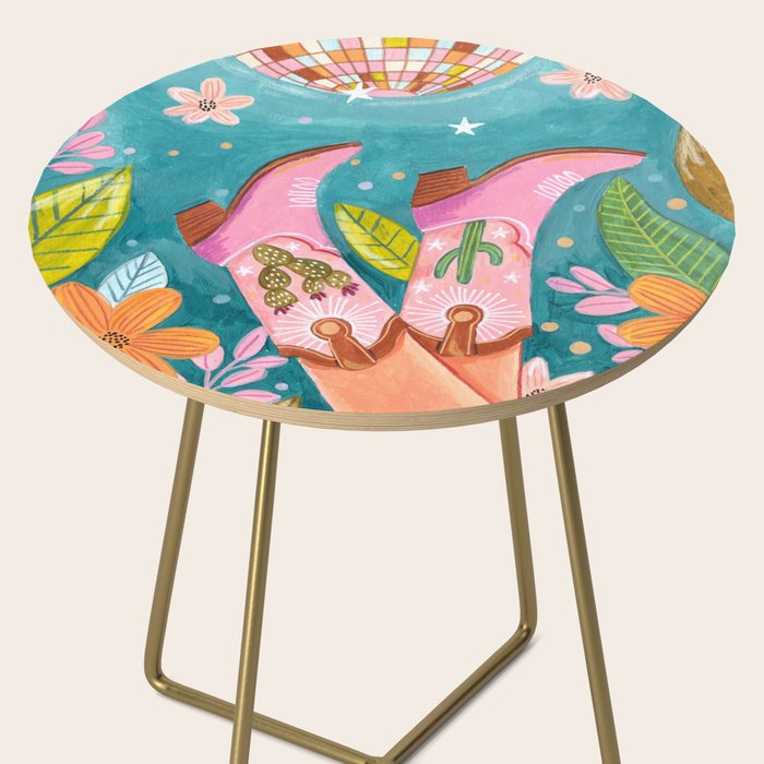 Cowboy boots and disco ball Side Table Gallery Image 2