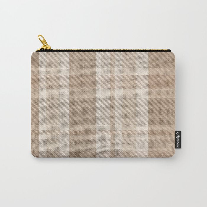 Plaid Prints, Brown and Beige Carry All Pouch Gallery Image 1