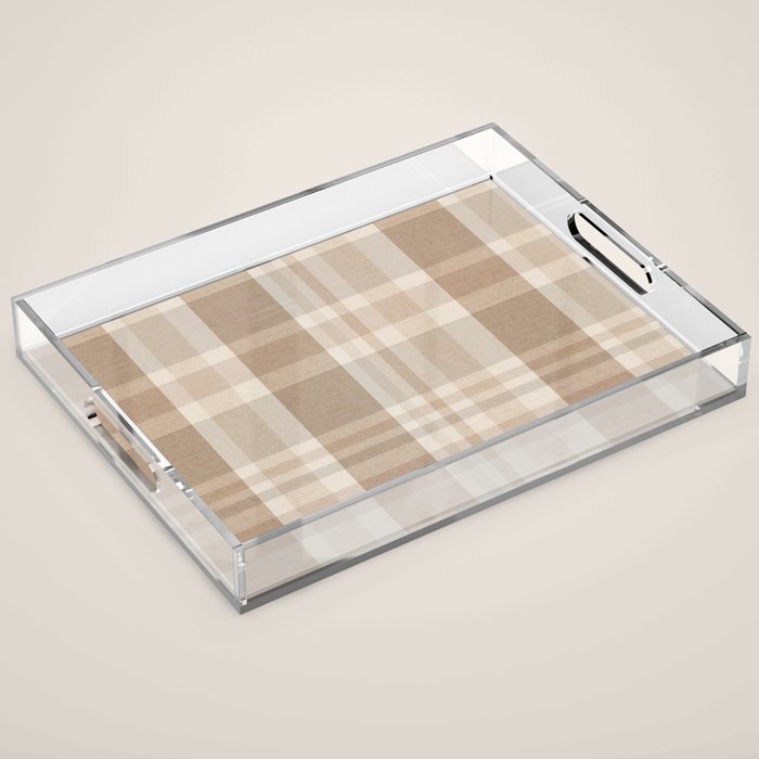 Plaid Prints, Brown and Beige Acrylic Tray Gallery Image 1