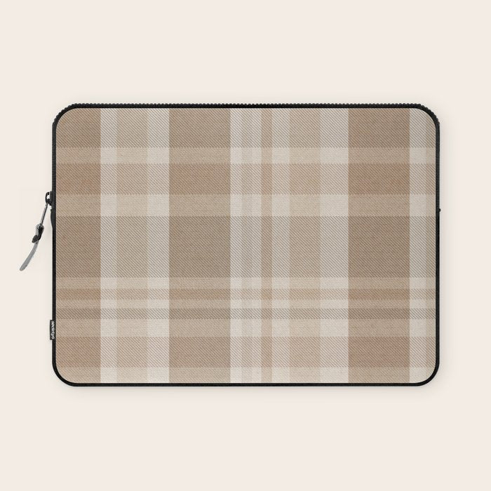 Plaid Prints, Brown and Beige Laptop Sleeve Gallery Image 1