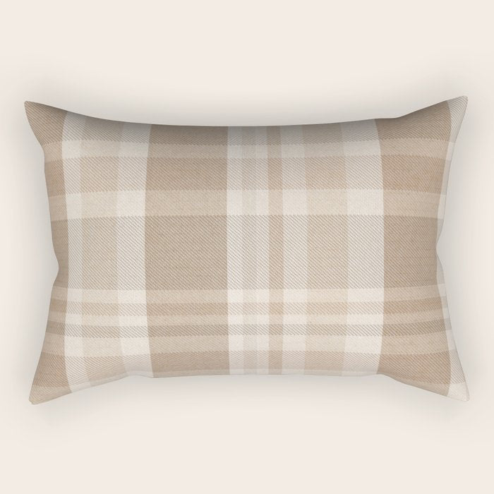 Plaid Prints, Brown and Beige Rectangular Pillow Gallery Image 2
