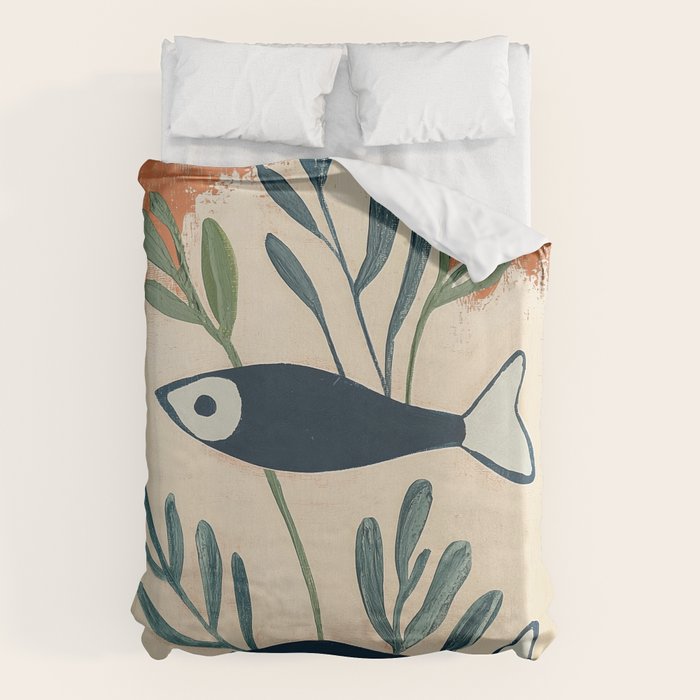 Two Swimming Fish Duvet Cover Gallery Image 1