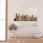 philadelphia skyline Wall Tapestry Gallery Image 2