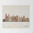 philadelphia skyline Throw Blanket Gallery Image 2