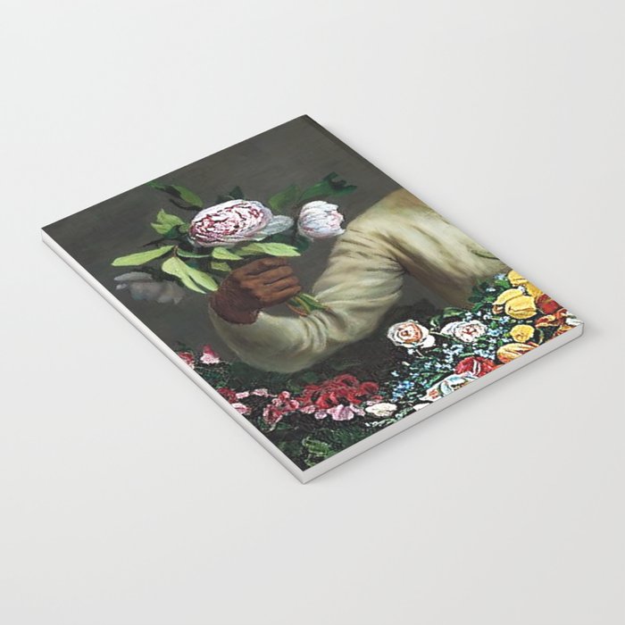 African American Masterpiece 'Young Woman with Peonies' by Frederic Bazille Notebook Gallery Image 3