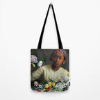 African American Masterpiece 'Young Woman with Peonies' by Frederic Bazille Tote Bag Gallery Image 2