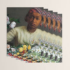 African American Masterpiece 'Young Woman with Peonies' by Frederic Bazille Wrapping Paper Gallery Image 3