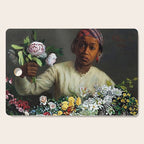 African American Masterpiece 'Young Woman with Peonies' by Frederic Bazille Cutting Board Gallery Image 1