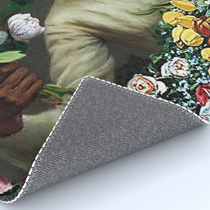 African American Masterpiece 'Young Woman with Peonies' by Frederic Bazille Rug Gallery Image 4