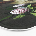 African American Masterpiece 'Young Woman with Peonies' by Frederic Bazille Bath Mat Gallery Image 3