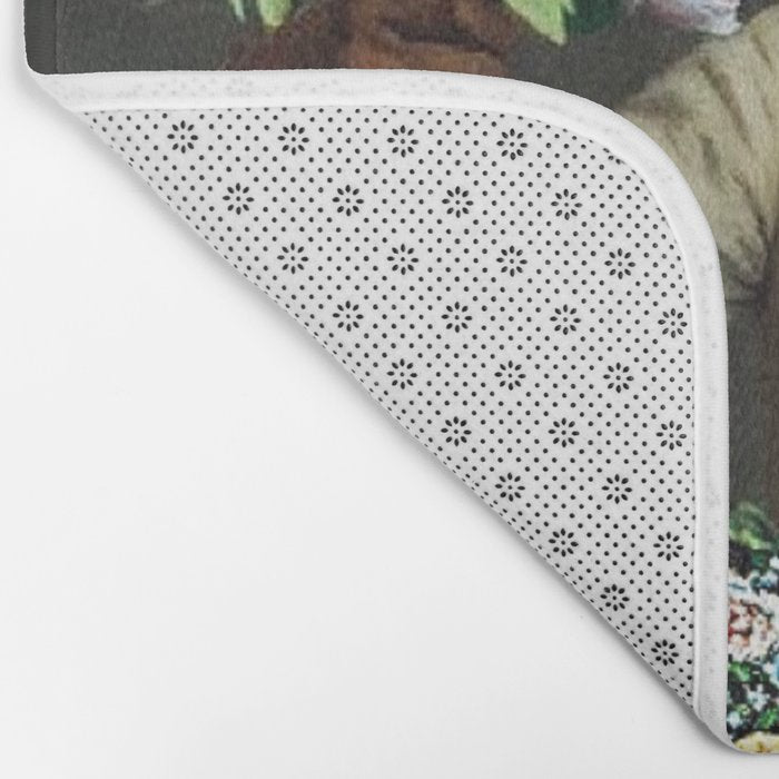 African American Masterpiece 'Young Woman with Peonies' by Frederic Bazille Bath Mat Gallery Image 2