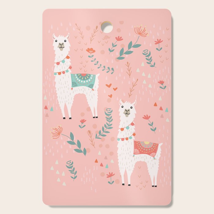 Lovely Llama on Pink Cutting Board Gallery Image 1