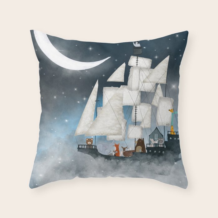 a nautical adventure (above the clouds) Throw Pillow Gallery Image 1