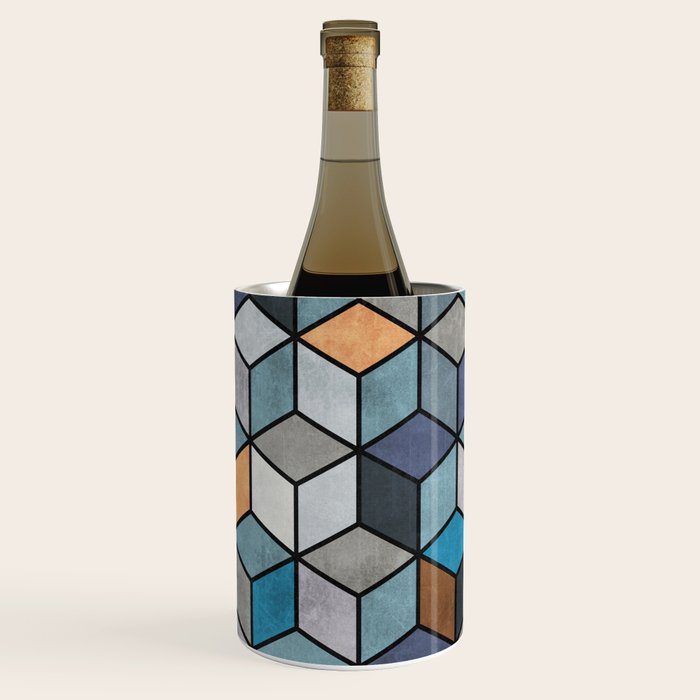 Colorful Concrete Cubes - Blue, Grey, Brown Wine Chiller Gallery Image 3