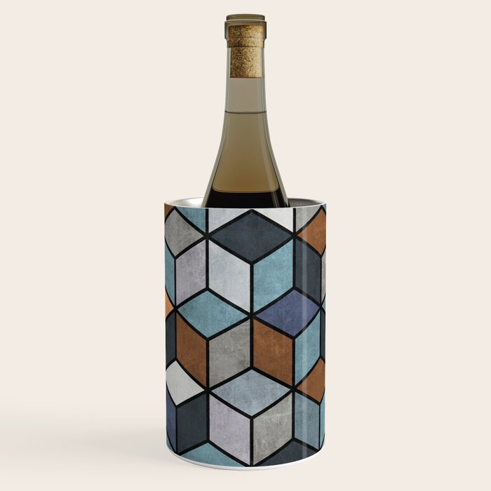 Colorful Concrete Cubes - Blue, Grey, Brown Wine Chiller Gallery Image 2