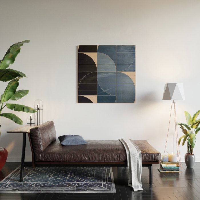 Minimal Geometric Shapes 218 Wood Wall Art Gallery Image 2