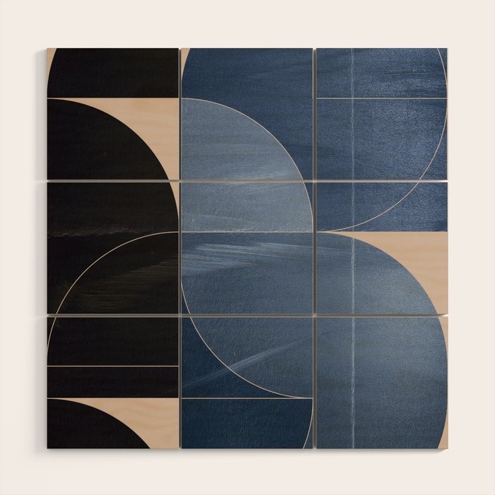 Minimal Geometric Shapes 218 Wood Wall Art Gallery Image 1