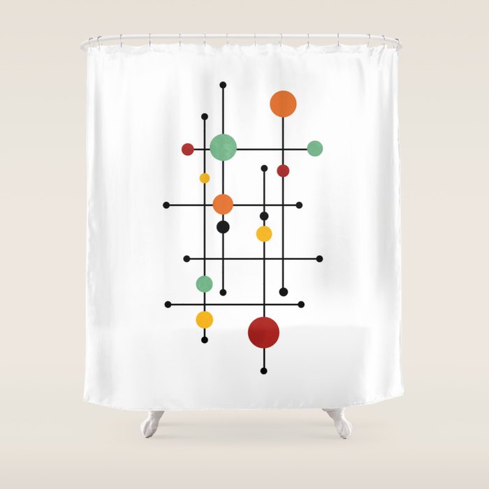 Mid Century Modern 1-4 Shower Curtain Gallery Image 1