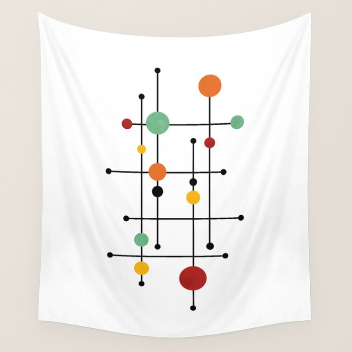 Mid Century Modern 1-4 Wall Tapestry Gallery Image 4