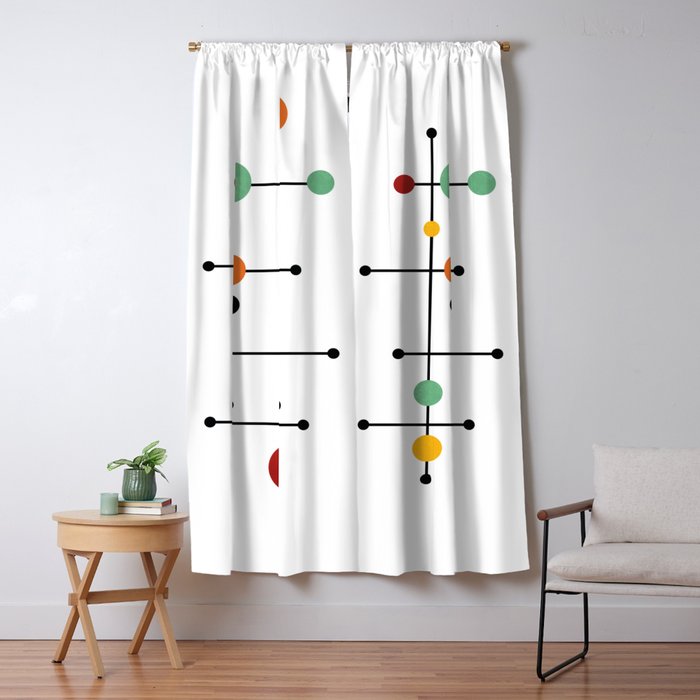 Mid Century Modern 1-4 Window Curtain Gallery Image 1