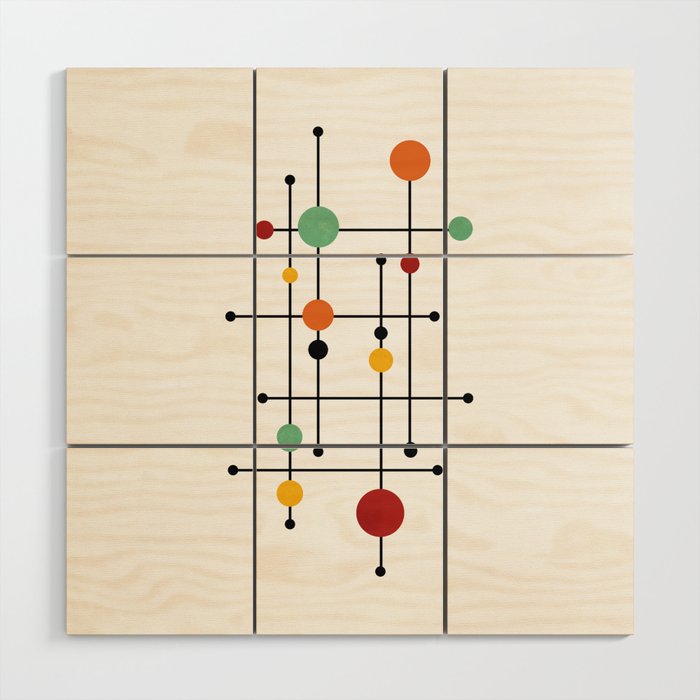 Mid Century Modern 1-4 Wood Wall Art Gallery Image 1