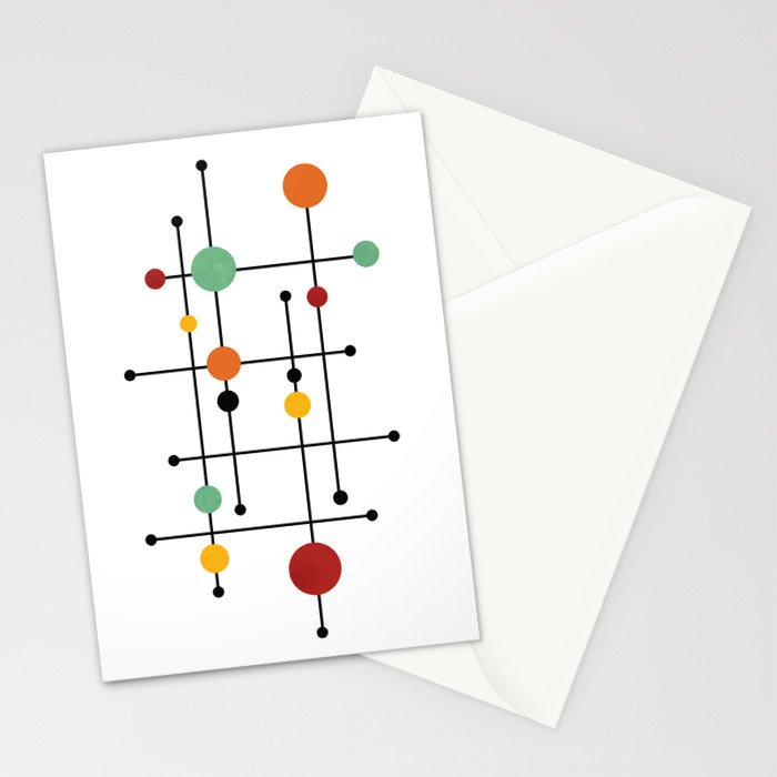 Mid Century Modern 1-4 Stationery Card Gallery Image 2