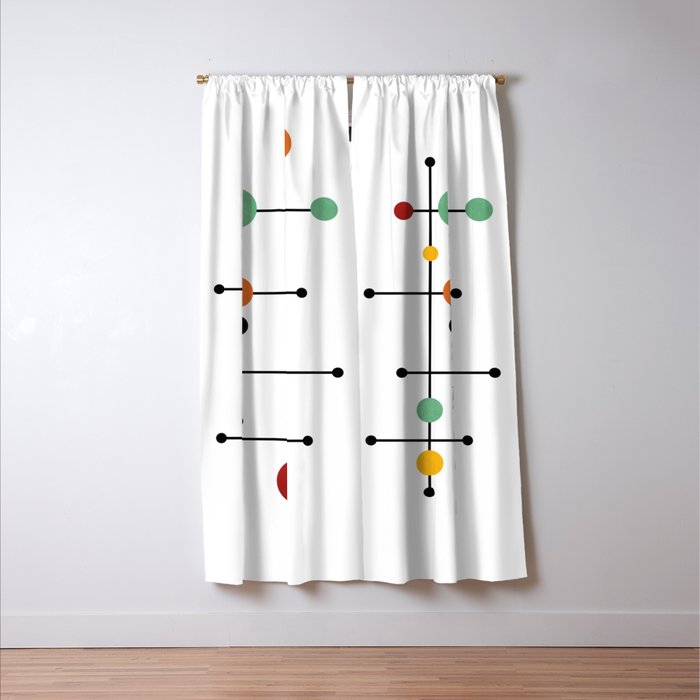Mid Century Modern 1-4 Window Curtain Gallery Image 3