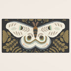 Folk Art Moth - Black Desk Mat Gallery Image 3