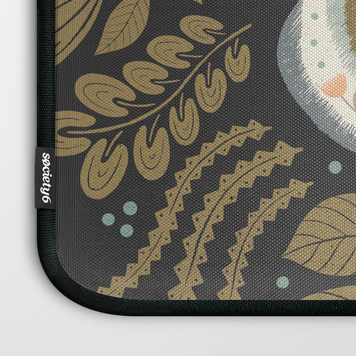 Folk Art Moth - Black Laptop Sleeve Gallery Image 3