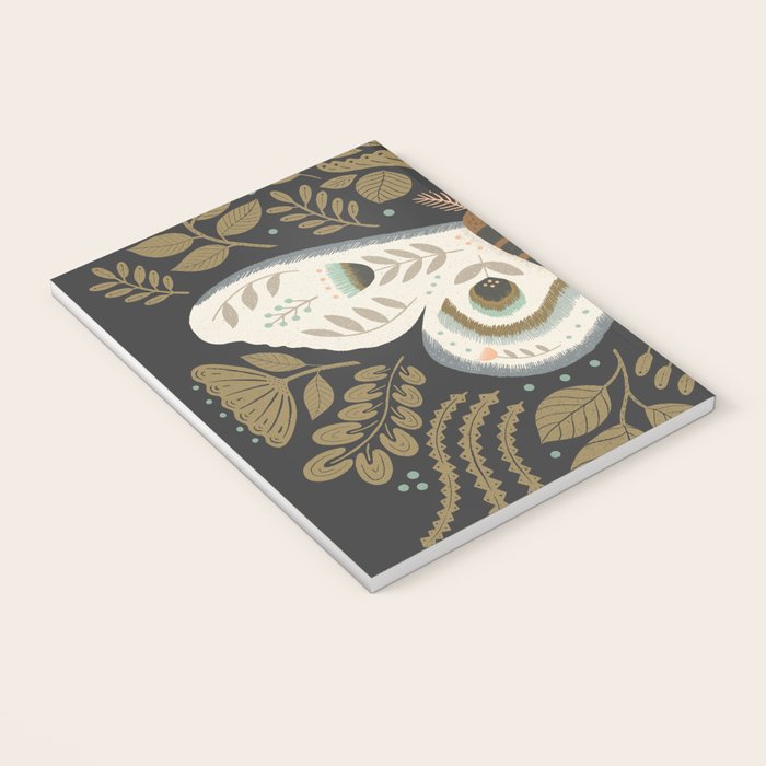 Folk Art Moth - Black Notebook Gallery Image 3