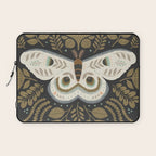 Folk Art Moth - Black Laptop Sleeve Gallery Image 1