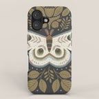 Folk Art Moth - Black iPhone Case Gallery Image 1