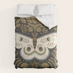 Folk Art Moth - Black Comforter Gallery Image 6