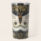 Folk Art Moth - Black Travel Mug Gallery Image 1