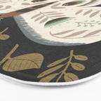 Folk Art Moth - Black Bath Mat Gallery Image 3