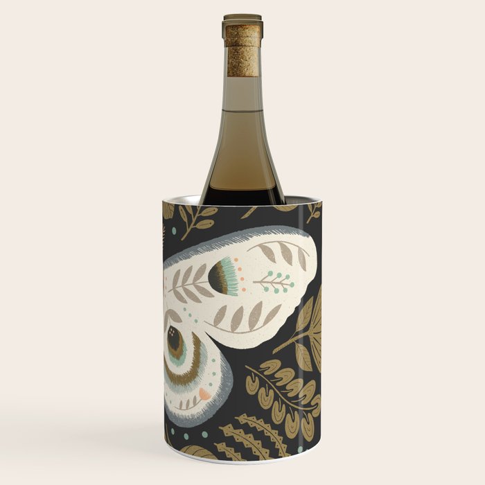 Folk Art Moth - Black Wine Chiller Gallery Image 3
