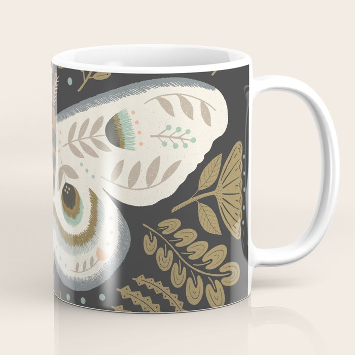 Folk Art Moth - Black Coffee Mug Gallery Image 1