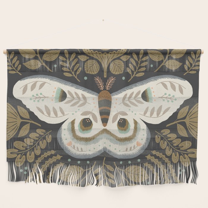 Folk Art Moth - Black Wall Hanging Gallery Image 1